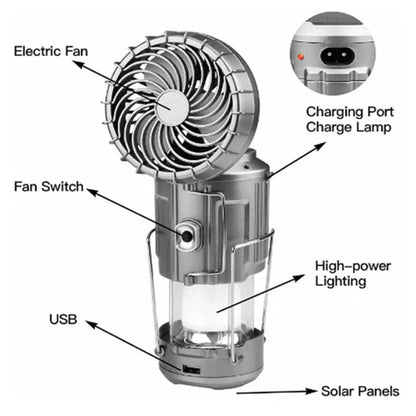 Solar Powered Lantern with Fan