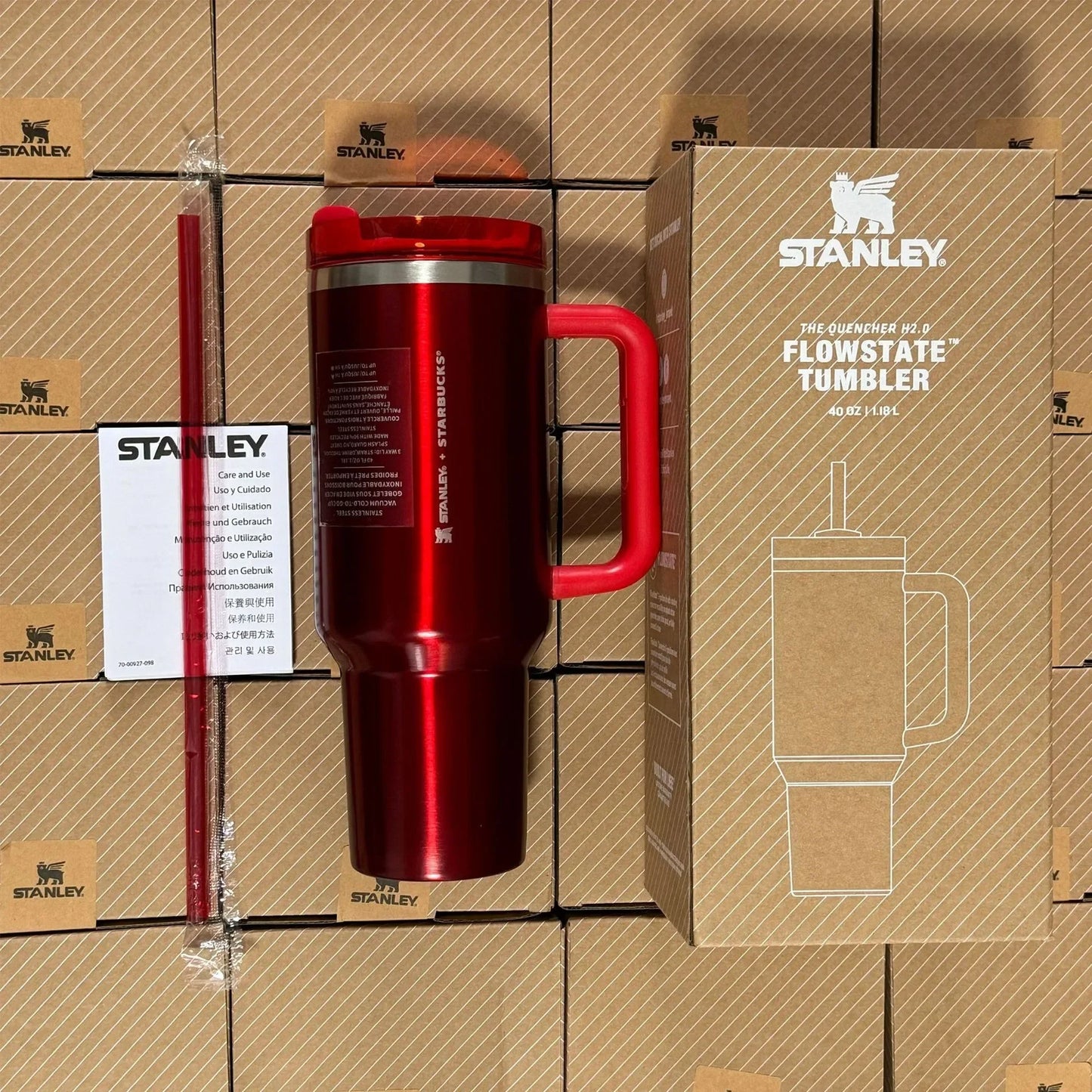 STANLEY 40oz Insulated Tumbler with Lid and Straw